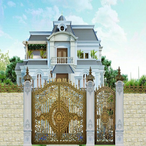Cửa cổng nhôm đúc đẹp nhiều mẫu cổng biệt thự mạ vàng hiện đại hiện nay